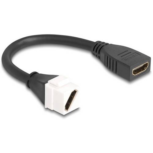 Thumbnail - Delock HDMI Anschlusskabel HDMI-A Buchse 0.2 m Weiß, Schwarz 90326 8K UHD, vergoldete Steckkontakte HDMI-Kabel