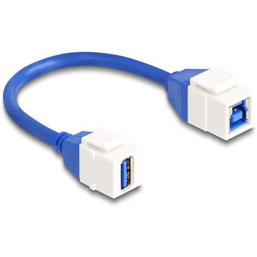 Delock USB-Kabel USB 3.2 Gen1 USB-A Stecker, USB-B Buchse 0.20 m Blau, Weiß 86970