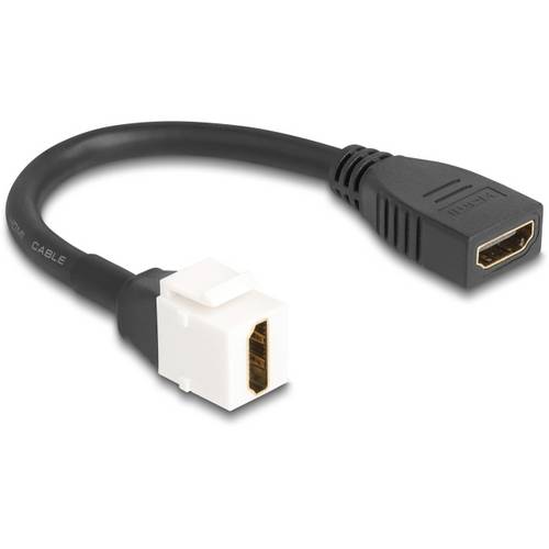 Thumbnail - Delock HDMI Anschlusskabel HDMI-A Buchse 0.2 m Schwarz, Weiß 86973 8K UHD, vergoldete Steckkontakte HDMI-Kabel