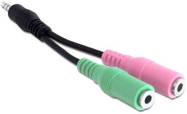 Delock 65344 Klinke Audio Anschlusskabel [1x Klinkenstecker 3.5 mm - 1x Klinkenbuchse 3.5 mm] 10 cm Mehrfarbig