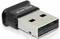 Ein kleiner USB-WLAN-Dongle mit 'DeLOCK'-Logo auf schwarzem Gehäuse. Er dient zur drahtlosen Netzwerkverbindung an Computern.