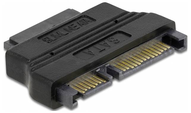 Delock Adapter SATA 22pin Stecker > Slim SATA 13 Pin Buchse 5V