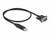 USB-zu-Seriell-Adapterkabel, schwarz, zeigt einen USB-Stecker auf der einen und einen seriellen Anschluss mit Schrauben auf der anderen Seite.