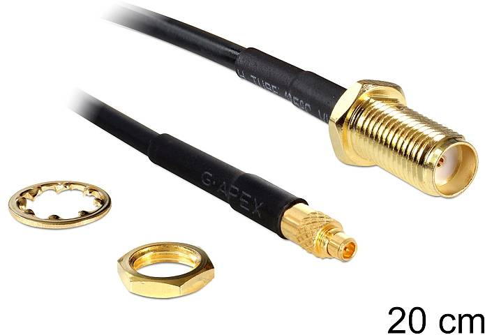Delock WLAN-Antennen Anschlusskabel [1x SMA-Buchse - 1x MMCX-Stecker] 0.2 m Schwarz-1