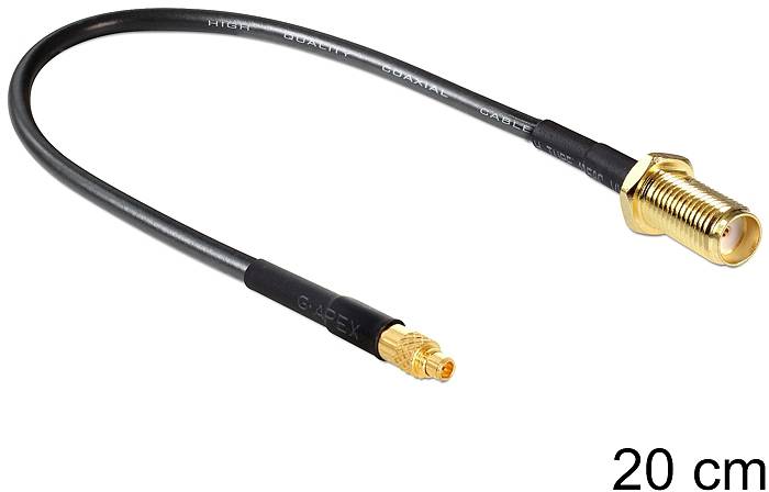 Delock WLAN-Antennen Anschlusskabel [1x SMA-Buchse - 1x MMCX-Stecker] 0.2 m Schwarz-2