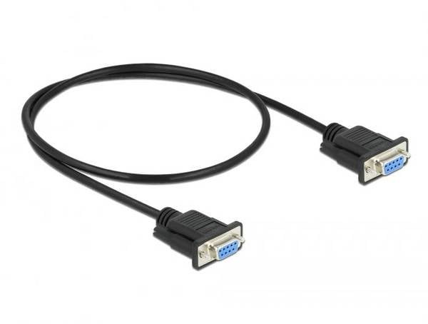Delock Seriell Anschlusskabel [1x RS232-Buchse - 1x RS232-Buchse] 0.5 m Schwarz