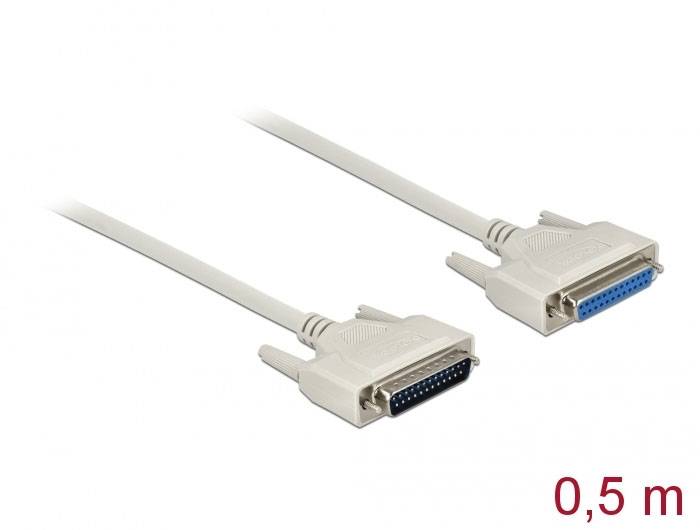 Cavo Seriale Delock [1x Presa SUB-D a 25 poli - 1x Spina SUB-D a 25 poli] 0.5 m Beige