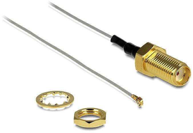 Delock WLAN-Antennen Anschlusskabel [1x SMA-Buchse - 1x IPEX-Stecker] 2 m Grau-1