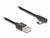 'USB A' und 'USB C' Kabel mit abgewinkeltem Stecker. Ideal für enge Räume. Schwarz geflochten, robustes Design für verbesserte Haltbarkeit.