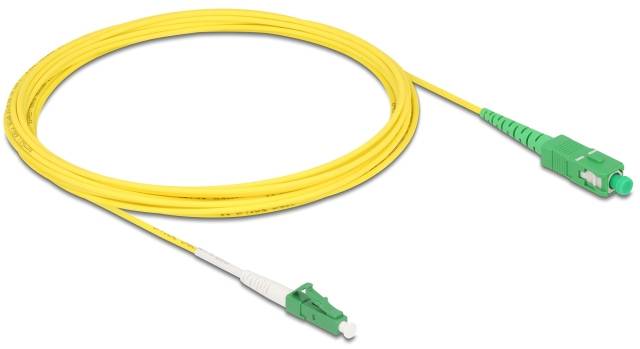 Delock 83865 Glasfaser LWL Anschlusskabel 5 m Gelb [1x LC-Stecker - 1x SC APC-Stecker] 9/125 µ Singlemode OS2
