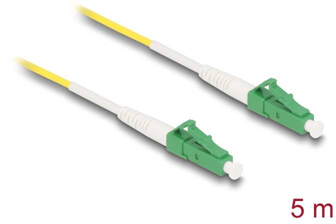 Delock 83232 Glasfaser LWL Anschlusskabel 5 m Gelb [1x LC APC-Stecker - 1x LC APC-Stecker] 9/125 µ Singlemode OS2-2