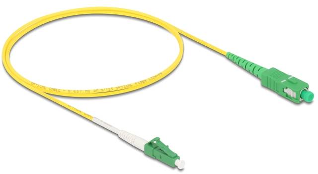 Delock 83235 Glasfaser LWL Anschlusskabel 1 m Gelb [1x LC-Stecker - 1x SC APC-Stecker] 9/125 µ Singlemode OS2