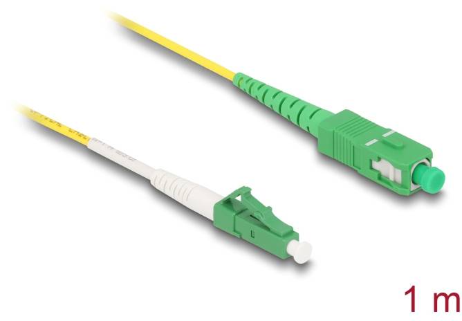 Delock 83235 Glasfaser LWL Anschlusskabel 1 m Gelb [1x LC-Stecker - 1x SC APC-Stecker] 9/125 µ Singlemode OS2-2