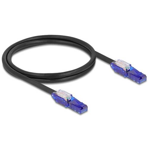 Delock 80926 RJ45 Netzwerkkabel, Patchkabel CAT 6 U/UTP 1.00 m Schwarz, Violett 1 St.