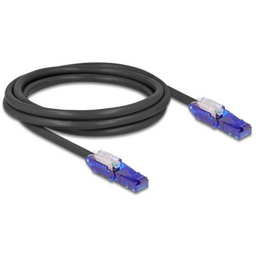 Delock 80927 RJ45 Netzwerkkabel, Patchkabel CAT 6 U/UTP 2.00 m Schwarz, Violett 1 St.