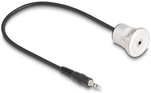 Delock Seriell Anschlusskabel [1x 3.5 mm-Stecker - 1x 3.5 mm-Buchse] 0.3 m Schwarz, Silber-1