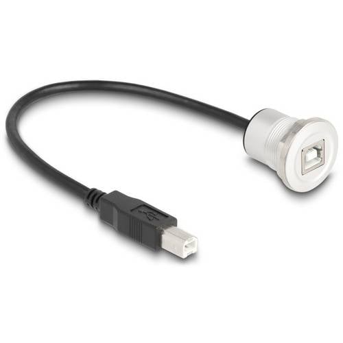 Thumbnail - Delock USB-Kabel USB 2.0 USB-B Stecker, USB-B Buchse 0.30 m Schwarz, Silber 88182
