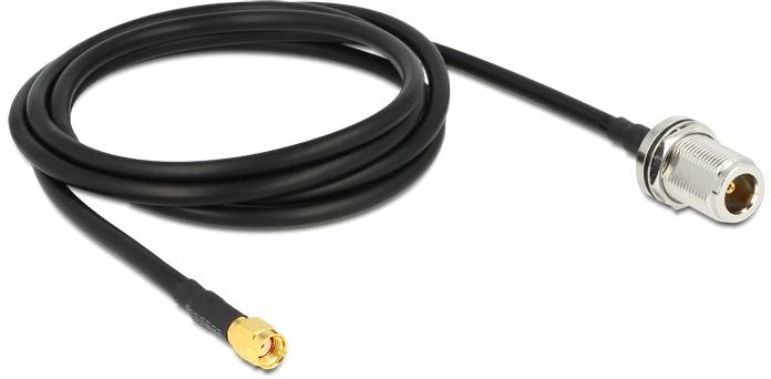 Delock WLAN-Antennen Anschlusskabel [1x RPSMA-Stecker - 1x N-Buchse] 1.5 m Schwarz-2