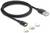 Schwarzes USB-Kabel mit austauschbaren Anschlüssen: Micro-USB, USB-C und Lightning. Ideal für vielseitige Ladeoptionen.