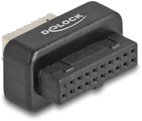 Schwarzer Adapter mit D-Sub Buchse, markiert mit 'DELOCK'.