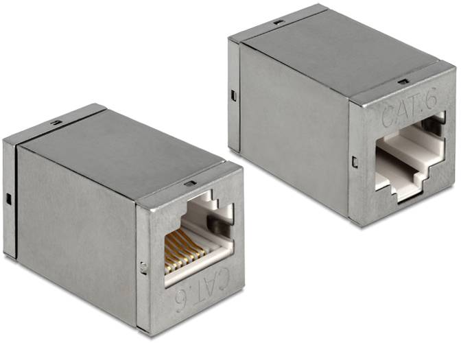 Delock RJ45 Rete Adattatore [1x Presa RJ45 - 1x Presa RJ45] Grigio