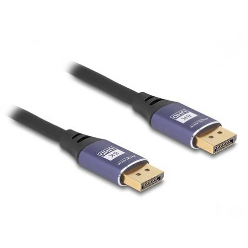 Thumbnail - Delock DisplayPort Anschlusskabel DisplayPort Stecker 1 m Schwarz, Lila 80600 8K UHD, vergoldete Steckkontakte, dreifach...