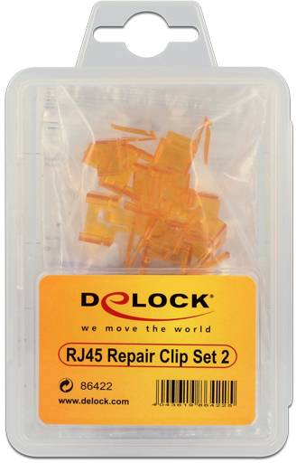 Delock Repair Clip Set 2 - Netzwerkanschluss Reparatur-Clip - Schwarz, orange, violett, durchsichtig (Packung mit 40)-2
