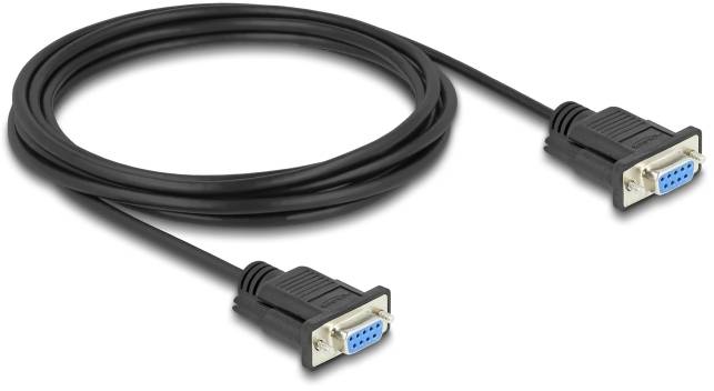 Delock Seriell Anschlusskabel [1x D-SUB-Buchse 9pol. - 1x D-SUB-Buchse 9pol.] 3 m Schwarz