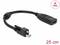 Ein schwarzes Mini-DisplayPort-zu-HDMI-Adapter mit 25 cm Länge, ideal für 4K-Verbindungen bei 30Hz.