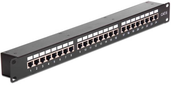 Delock 43295 Patch-Panel 483 mm (19") CAT 6 1 HE Schwarz