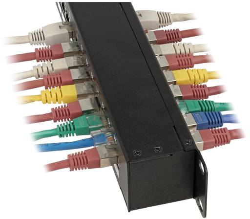 Delock - Patch-Panel mit Kopplern - CAT 6 - STP - RJ-45 X 24 - Schwarz - 1U - 48.3 cm (19"")-2