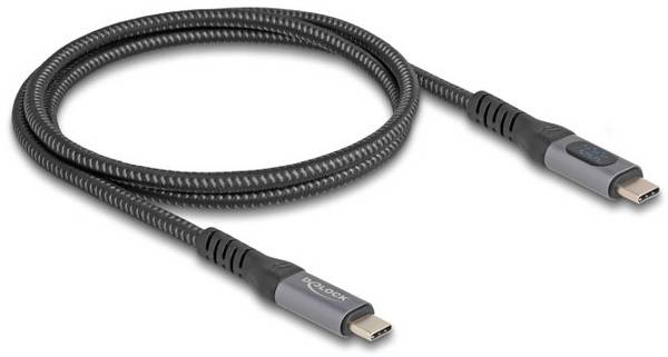 Delock USB-C® Kabel USB4® USB-C® Stecker, USB-C® Stecker 1.00 m Schwarz 86067