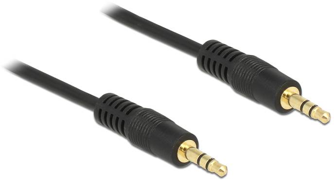 Delock 83742 Klinke Audio Anschlusskabel [1x Klinkenstecker 3.5 mm - 1x Klinkenstecker 3.5 mm] 0.5 m Schwarz