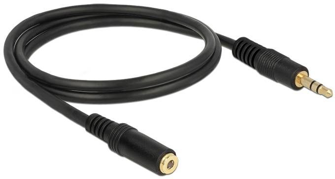 Delock 83764 Klinke Audio Anschlusskabel [1x Klinkenstecker 3.5 mm - 1x Klinkenbuchse 3.5 mm] 1 m Schwarz-2