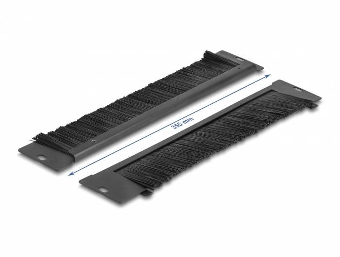 Delock 66293 19 Zoll Netzwerkschrank-Bürstenleiste Schwarz-2