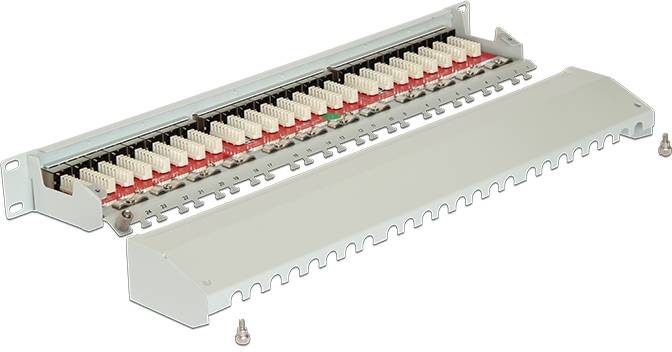 Delock 43319 Patch-Panel 483 mm (19") CAT 6a 1 HE Grau Bestückt-2
