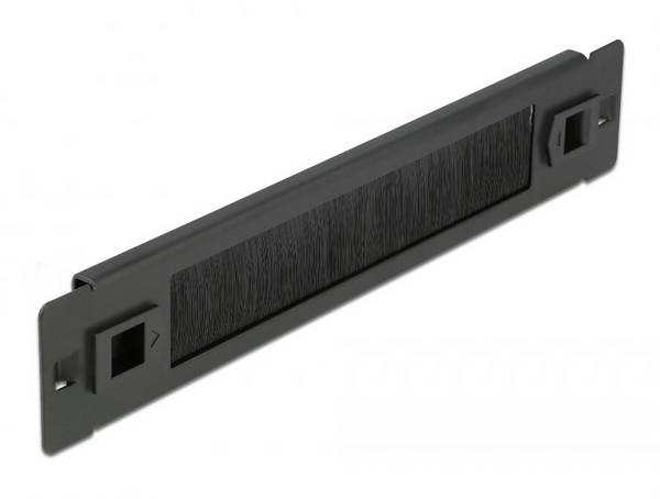 Delock 66343 10 Zoll Netzwerkschrank-Bürstenleiste    Schwarz