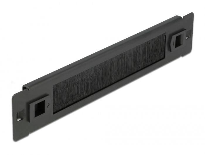 Delock 66343 10 Zoll Netzwerkschrank-Bürstenleiste Schwarz-1