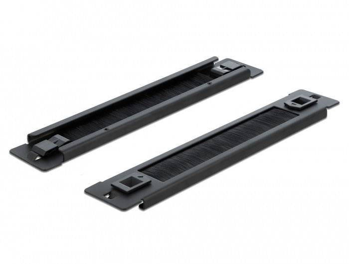 Delock 66343 10 Zoll Netzwerkschrank-Bürstenleiste Schwarz-2