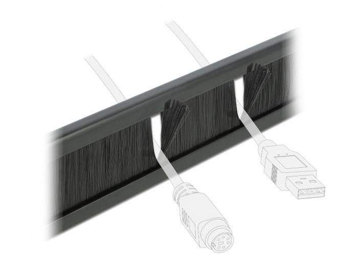 Delock 66343 10 Zoll Netzwerkschrank-Bürstenleiste Schwarz-3