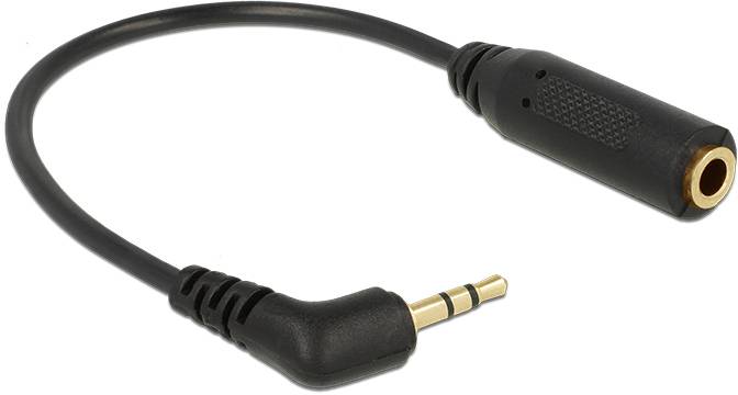 Delock 65672 Klinke Audio Anschlusskabel [1x Klinkenstecker 2.5 mm - 1x Klinkenbuchse 3.5 mm] 0.175 m Schwarz-1