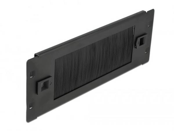 Delock 66345 10 Zoll Netzwerkschrank-Bürstenleiste    Schwarz