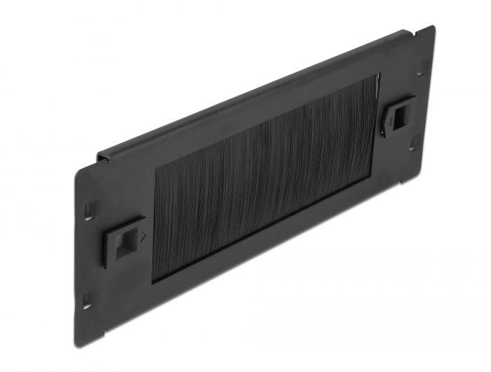 Delock 66345 10 Zoll Netzwerkschrank-Bürstenleiste Schwarz-1