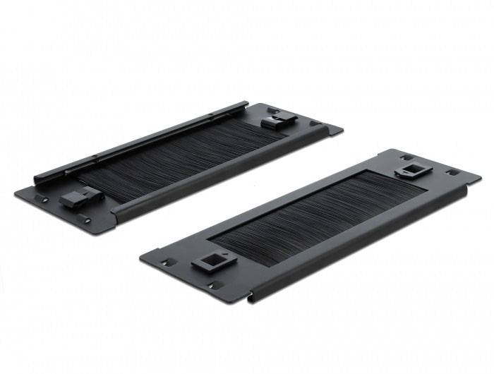 Delock 66345 10 Zoll Netzwerkschrank-Bürstenleiste Schwarz-2