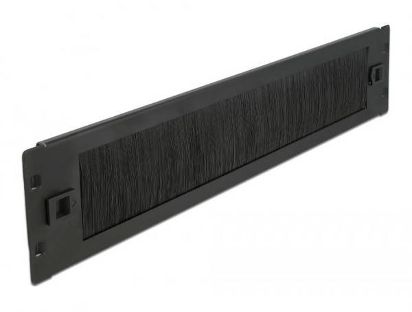 Delock 66346 19 Zoll  Netzwerkschrank-Bürstenleiste  2 HE    Schwarz