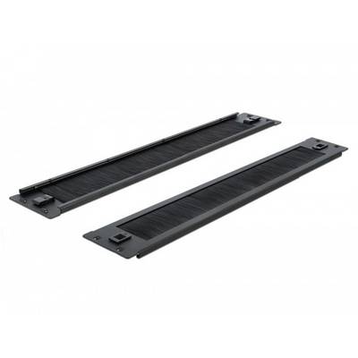 Delock 66346 19 Zoll Netzwerkschrank-Bürstenleiste 2 HE Schwarz-2