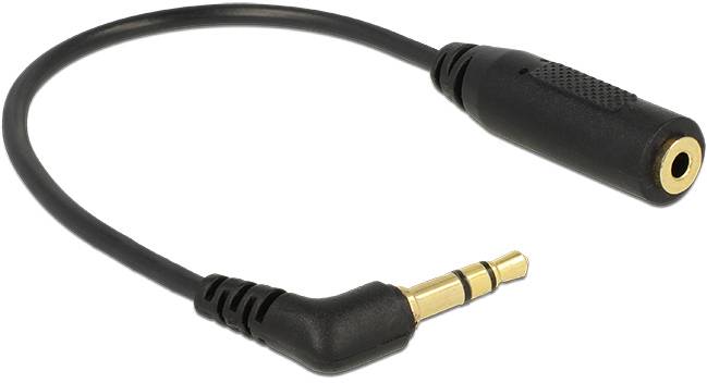 Delock 65675 Klinke Audio Anschlusskabel [1x Klinkenstecker 3.5 mm - 1x Klinkenbuchse 2.5 mm] 0.17 m Schwarz-1