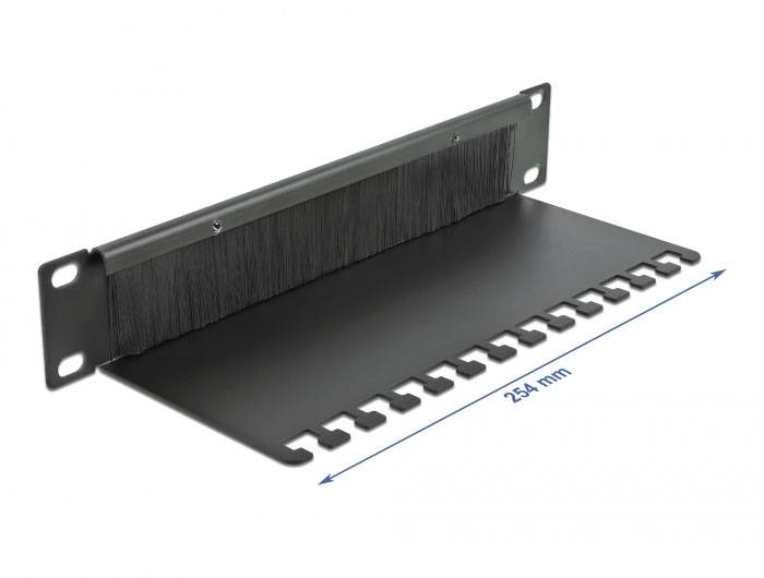 Delock 66483 10 Zoll Netzwerkschrank-Bürstenleiste Schwarz-2