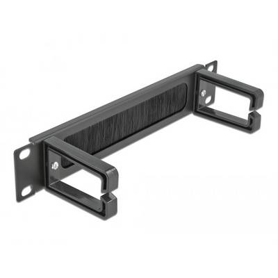 Delock 66485 10 Zoll Netzwerkschrank-Bürstenleiste Schwarz-0
