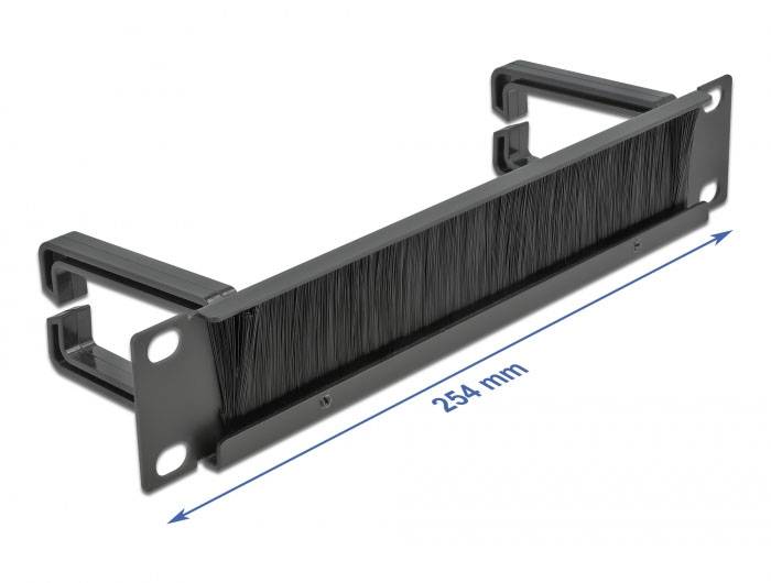 Delock 66485 10 Zoll Netzwerkschrank-Bürstenleiste Schwarz-2